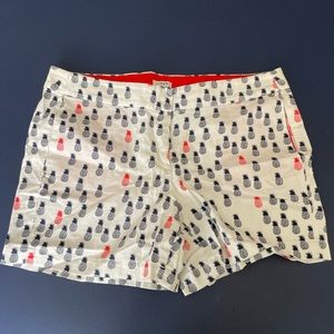 Hardly worn, women’s J. Crew shorts size 8. White, navy blue, and red